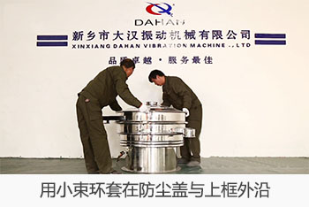 用小束環套在防塵蓋與上框外沿。